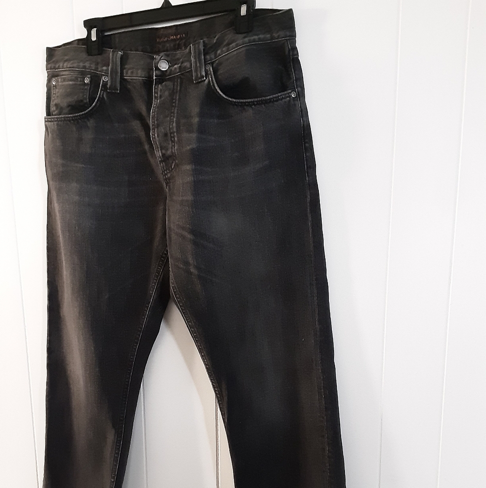 Nudie Jeans Men's Dark Gray Straight Jeans